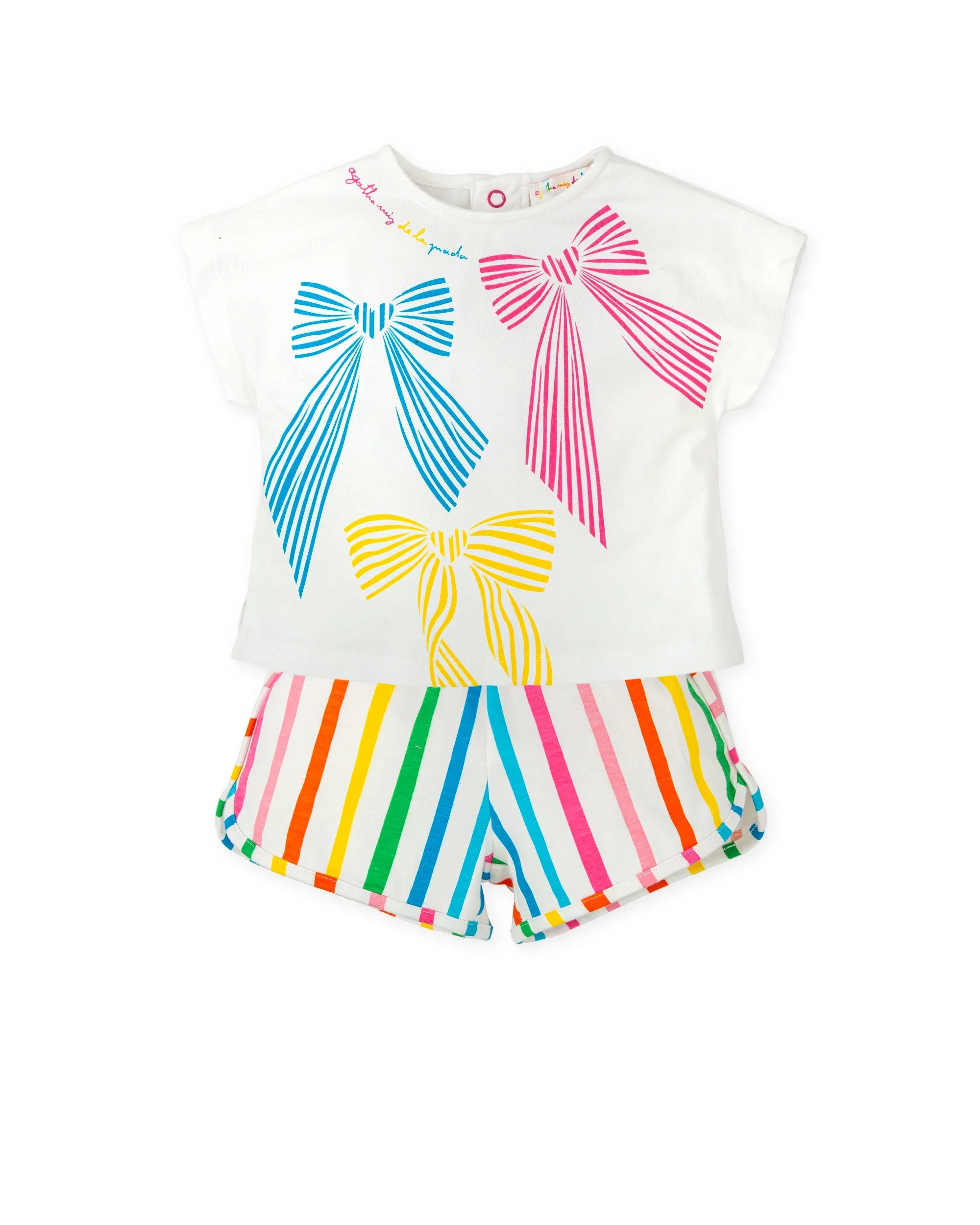 CONJUNTO CAMISETA LAZOS+ SHORTS RAYAS DE COLORES - Agatha Ruiz de la Prada