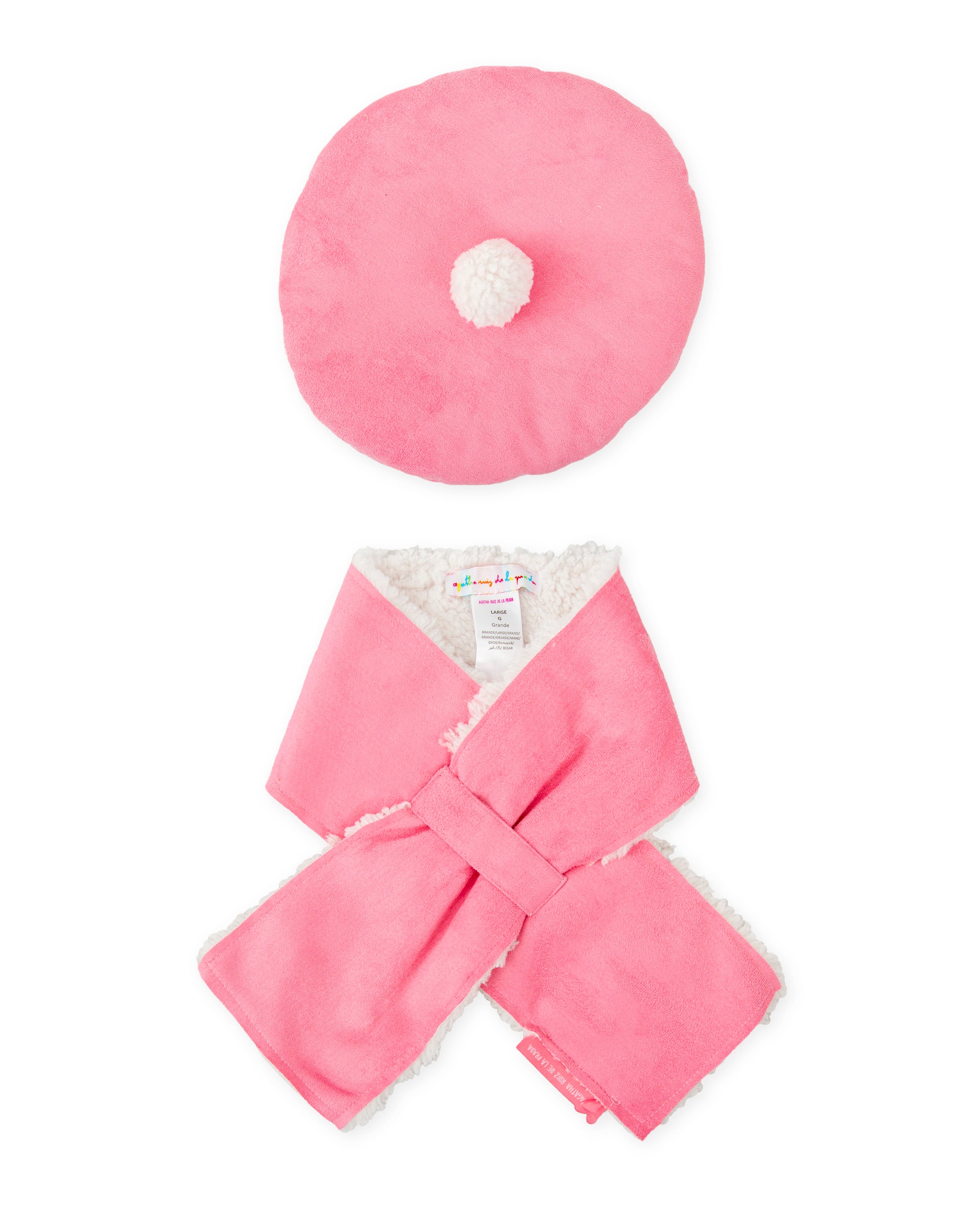 ENSEMBLE BÉRET ET ÉCHARPE FRAISE FILLE