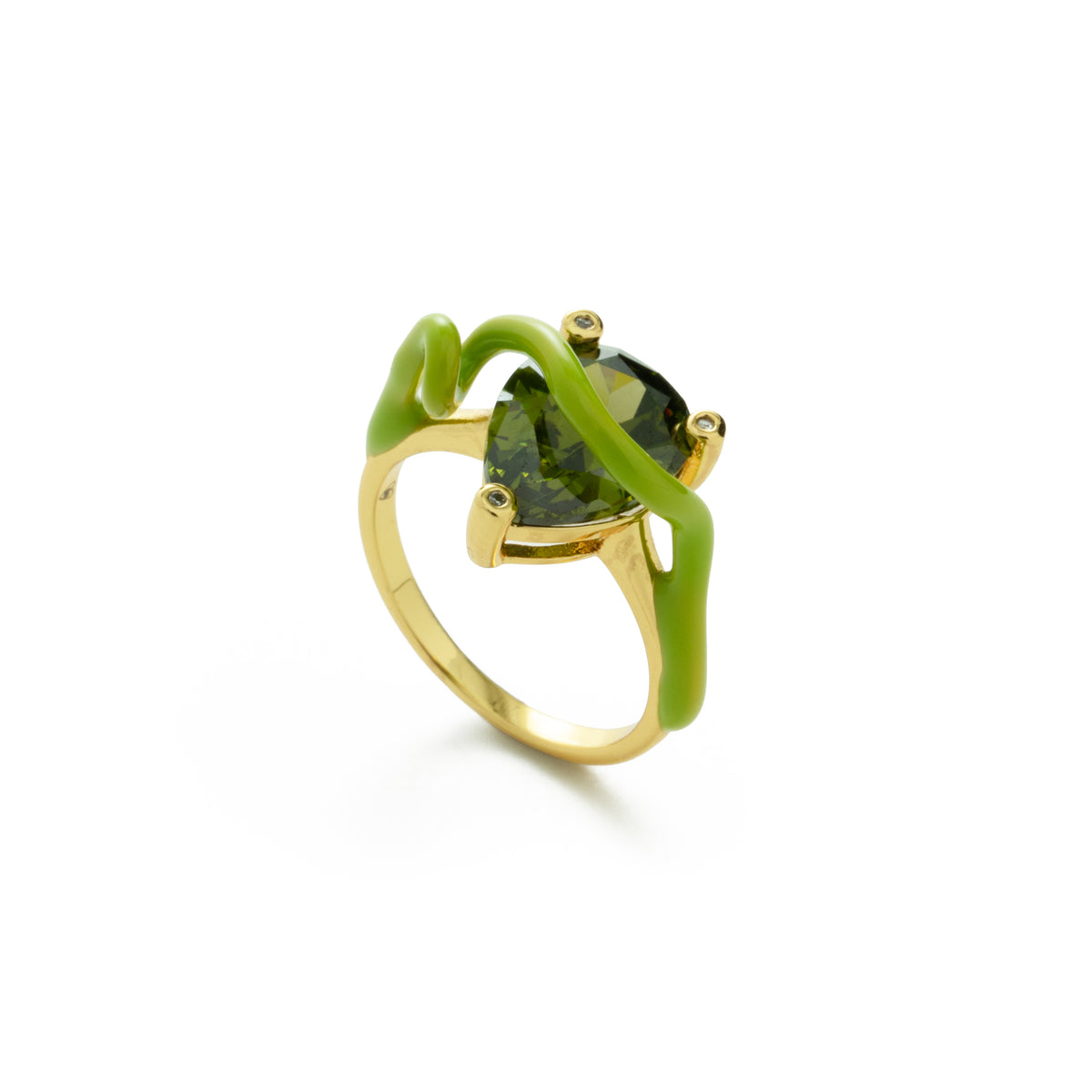 BAGUE TRACÉS CITRON VERT