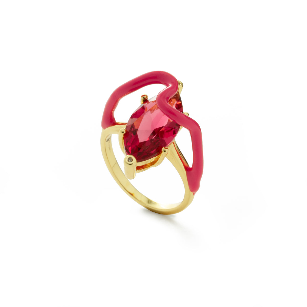 BAGUE TRACÉS ROSE