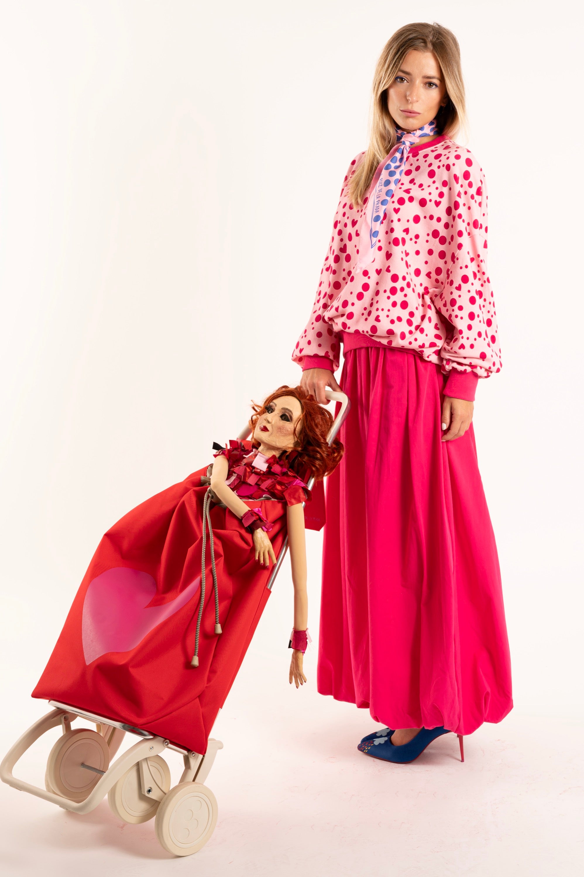 LONG FUCHSIA BALLOON SKIRT