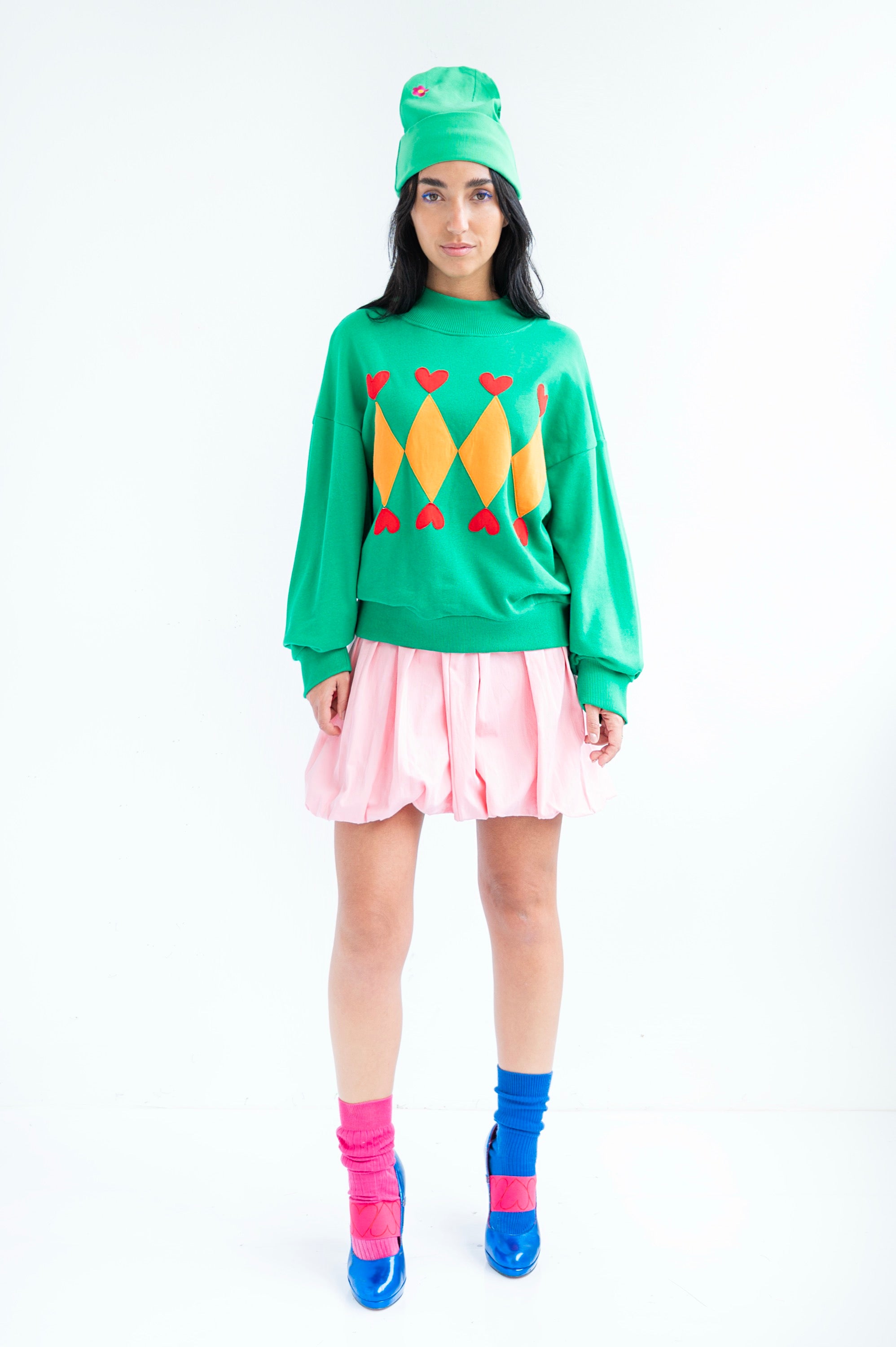 SUDADERA VERDE ROMBOS