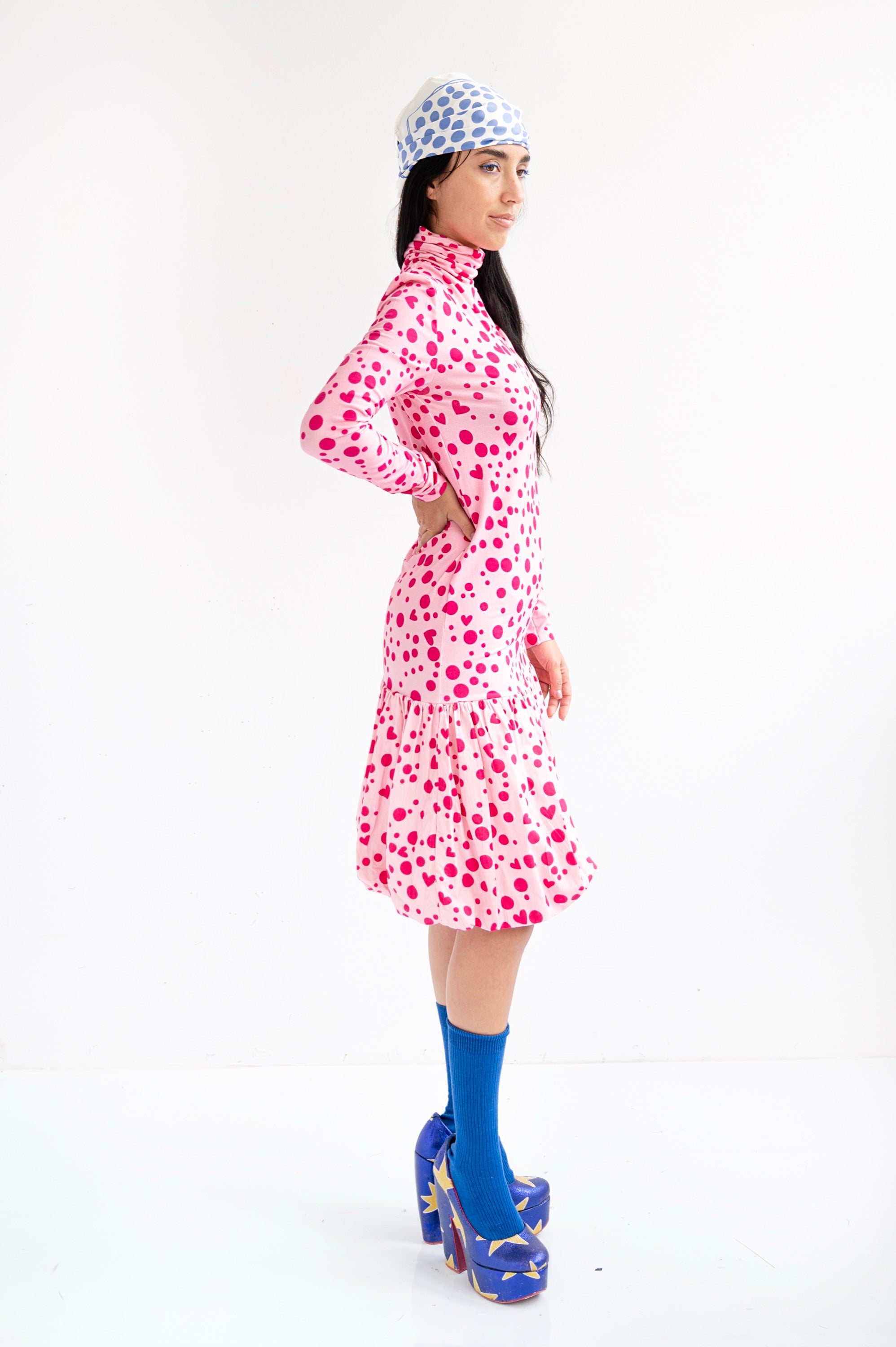 Vestito corto pois cuori rosa