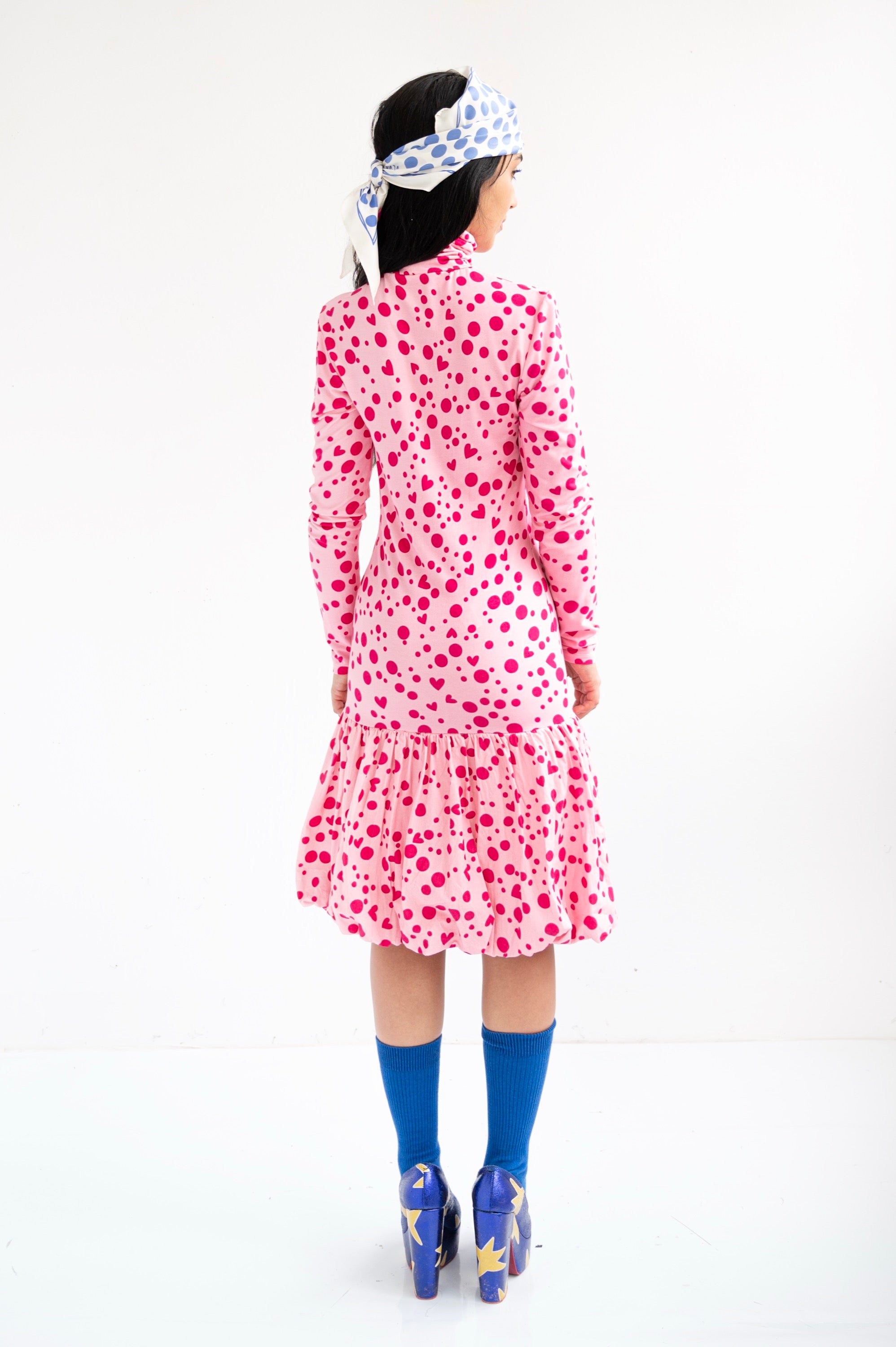 Vestito corto pois cuori rosa