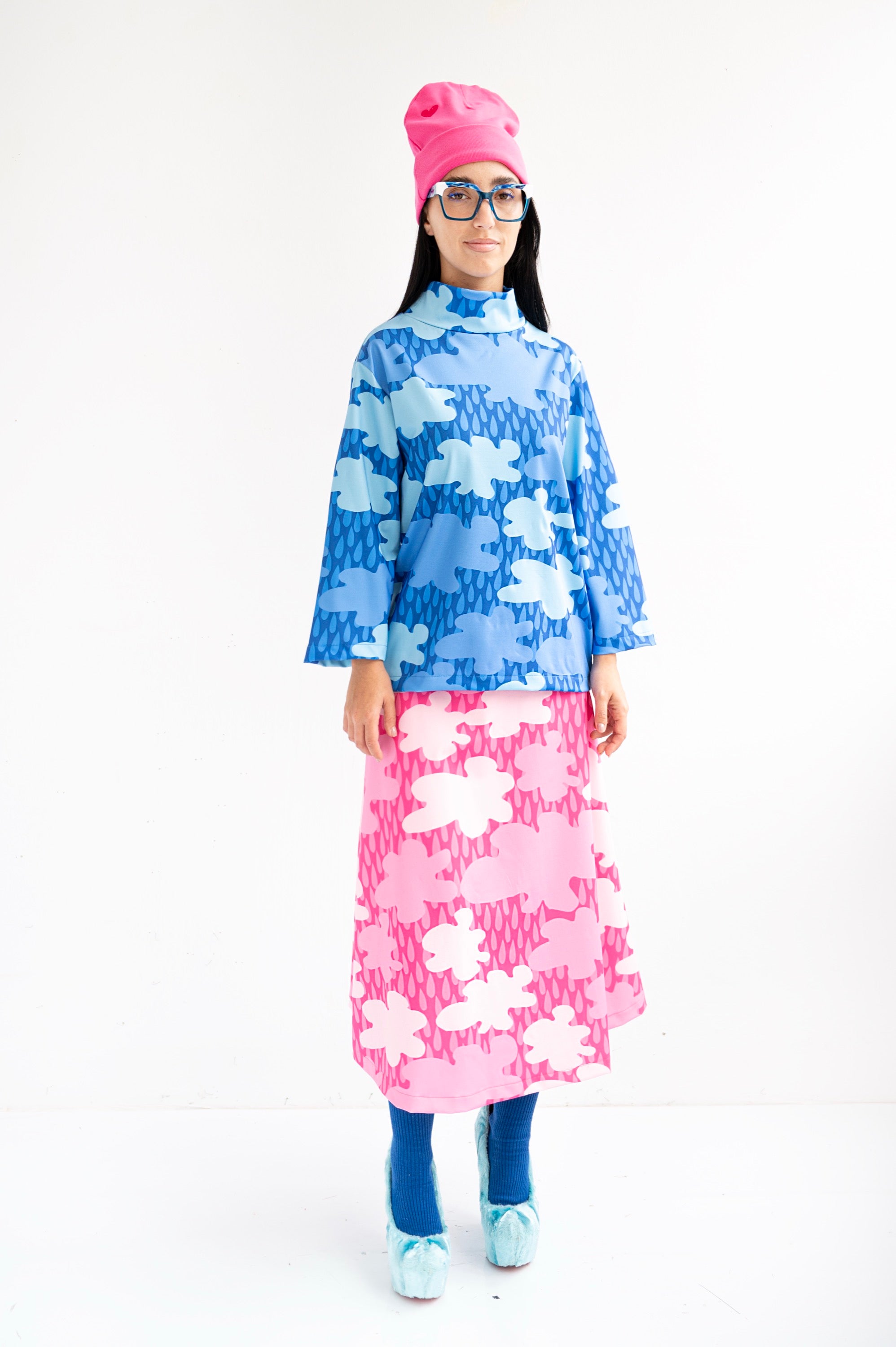 CUERPO ESTAMPADO NUBES AZUL