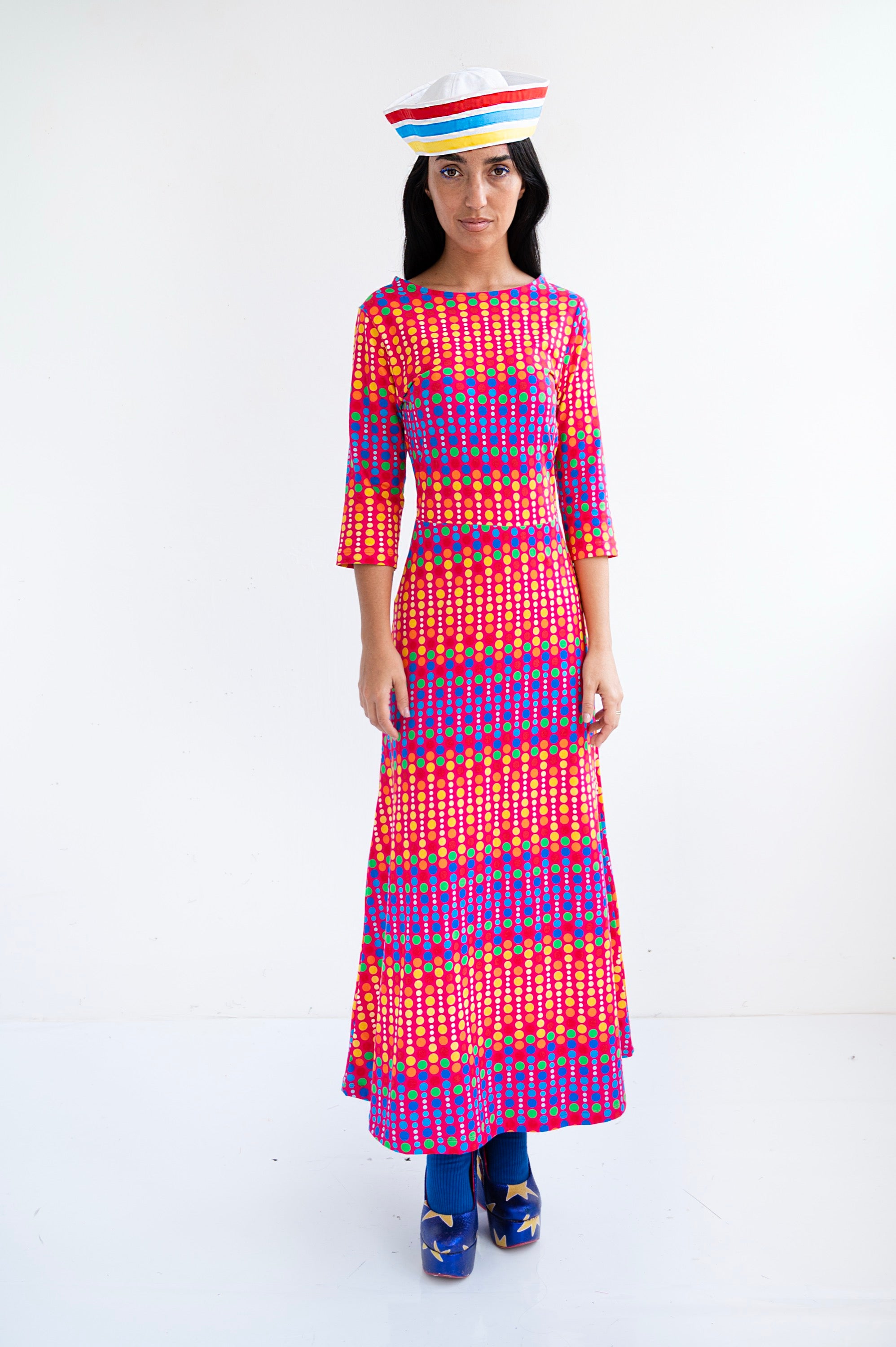 VESTIDO TOPOS MULTICOLOR