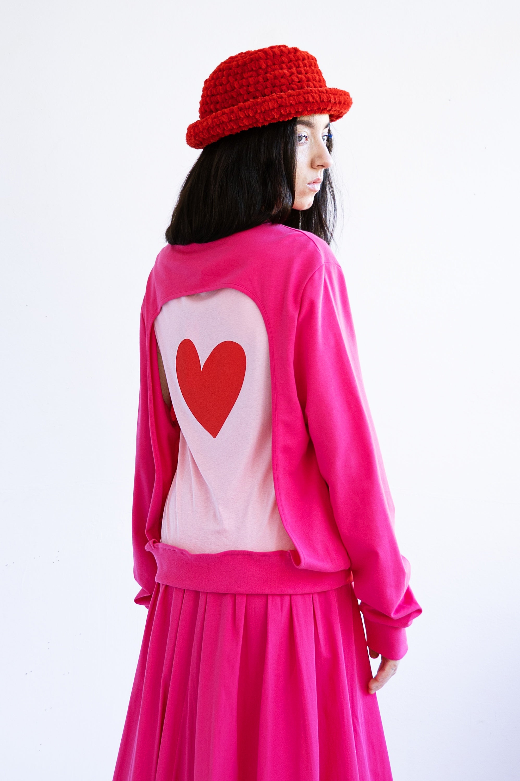 Sweat ARP fuchsia carré ouvert derrière