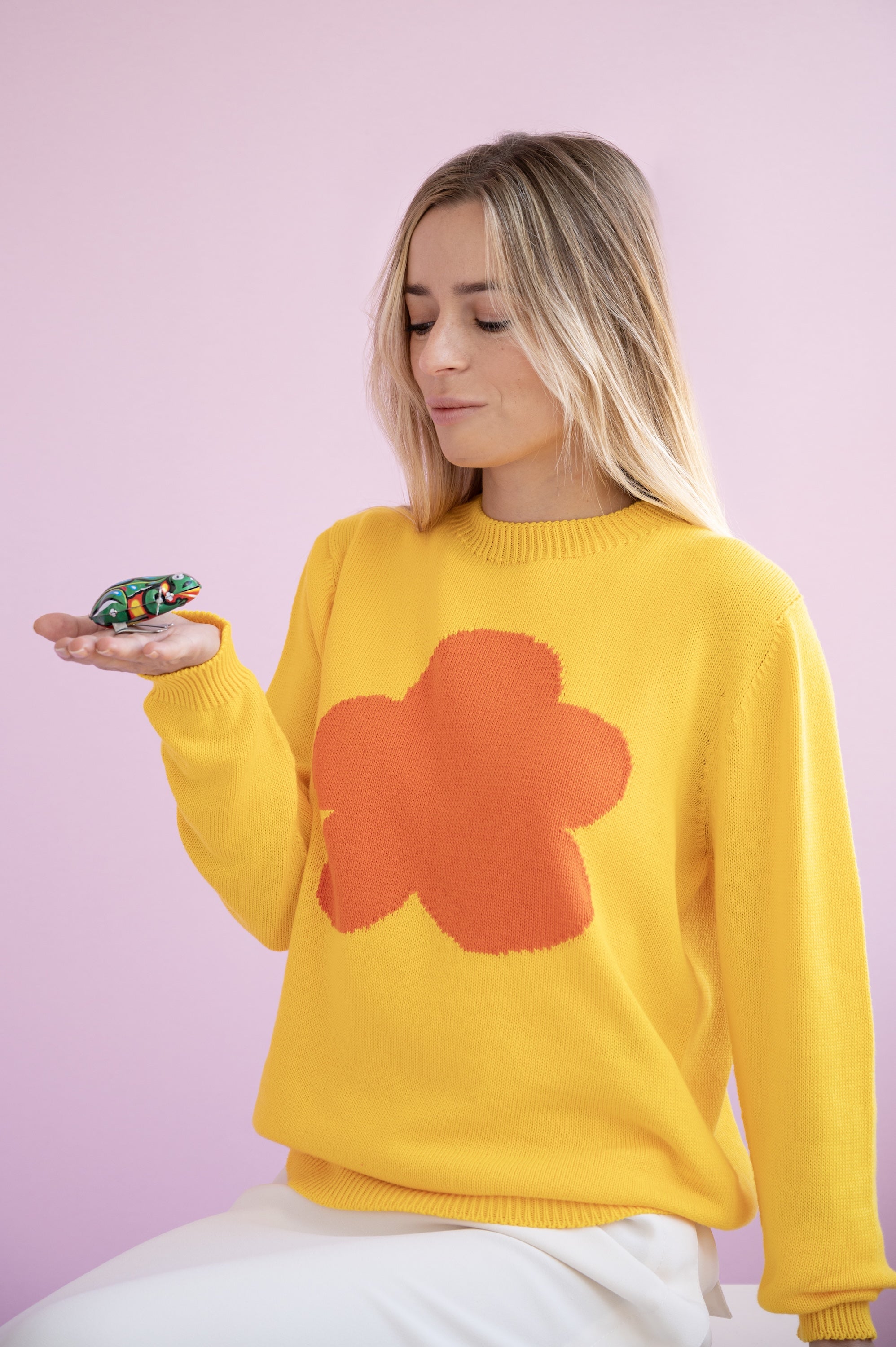 MAGLIA COTONE DONNA GIALLO NUBE ARANCIONE