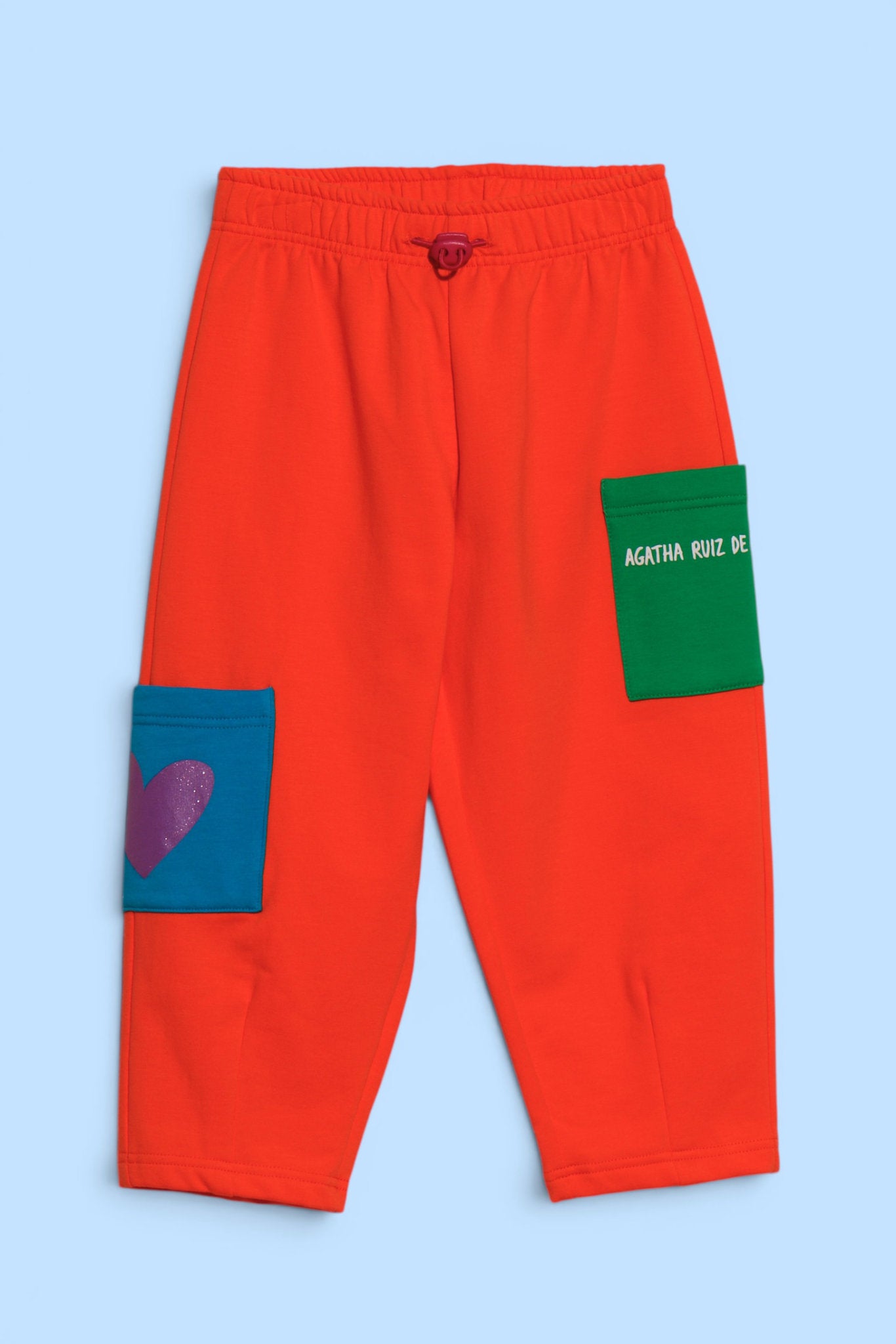 PANTALONI COTONE ARANCIONE TASCHE