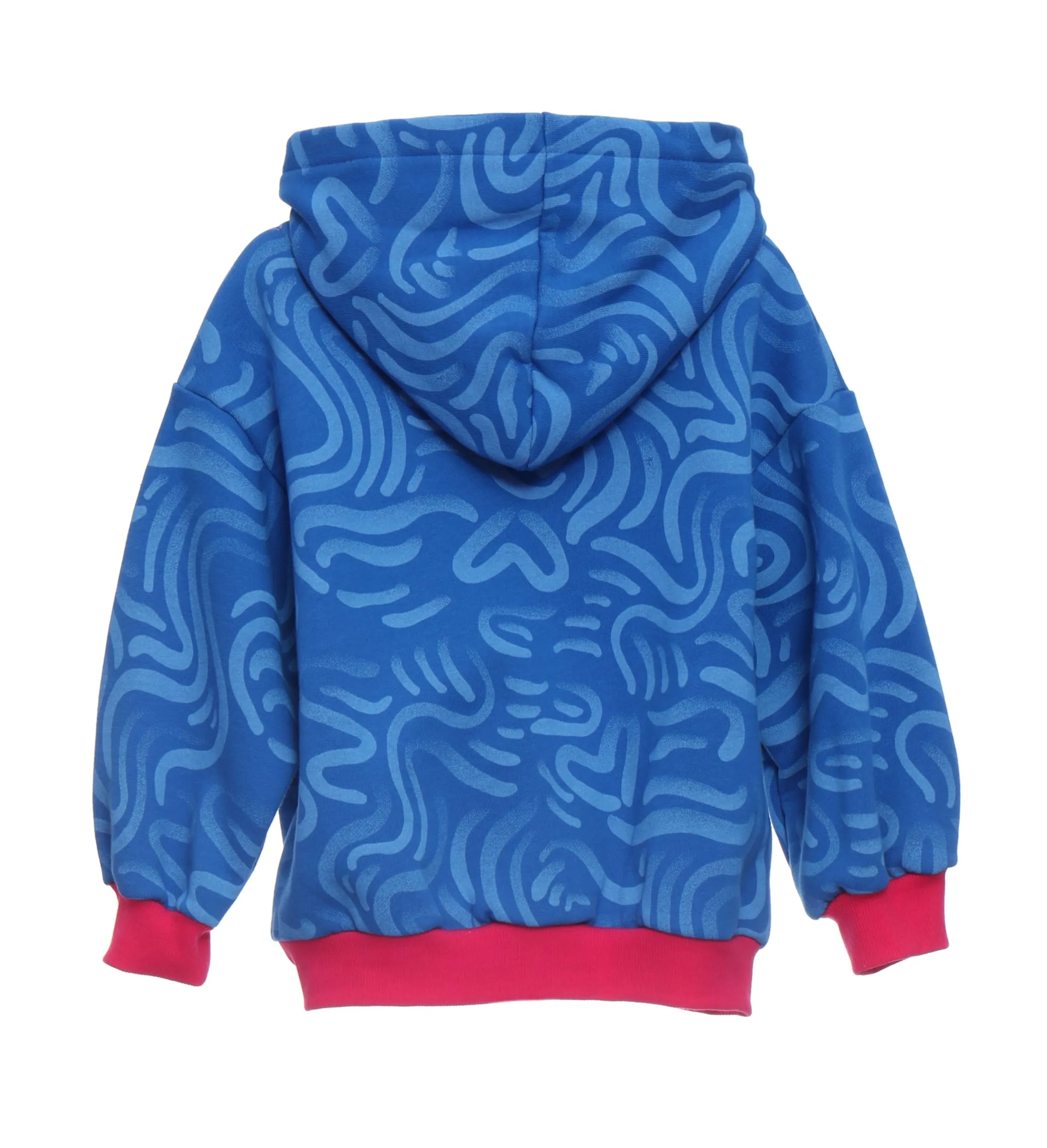 JACKET HOOD WAVES BLUE HEART FUCHSIA
