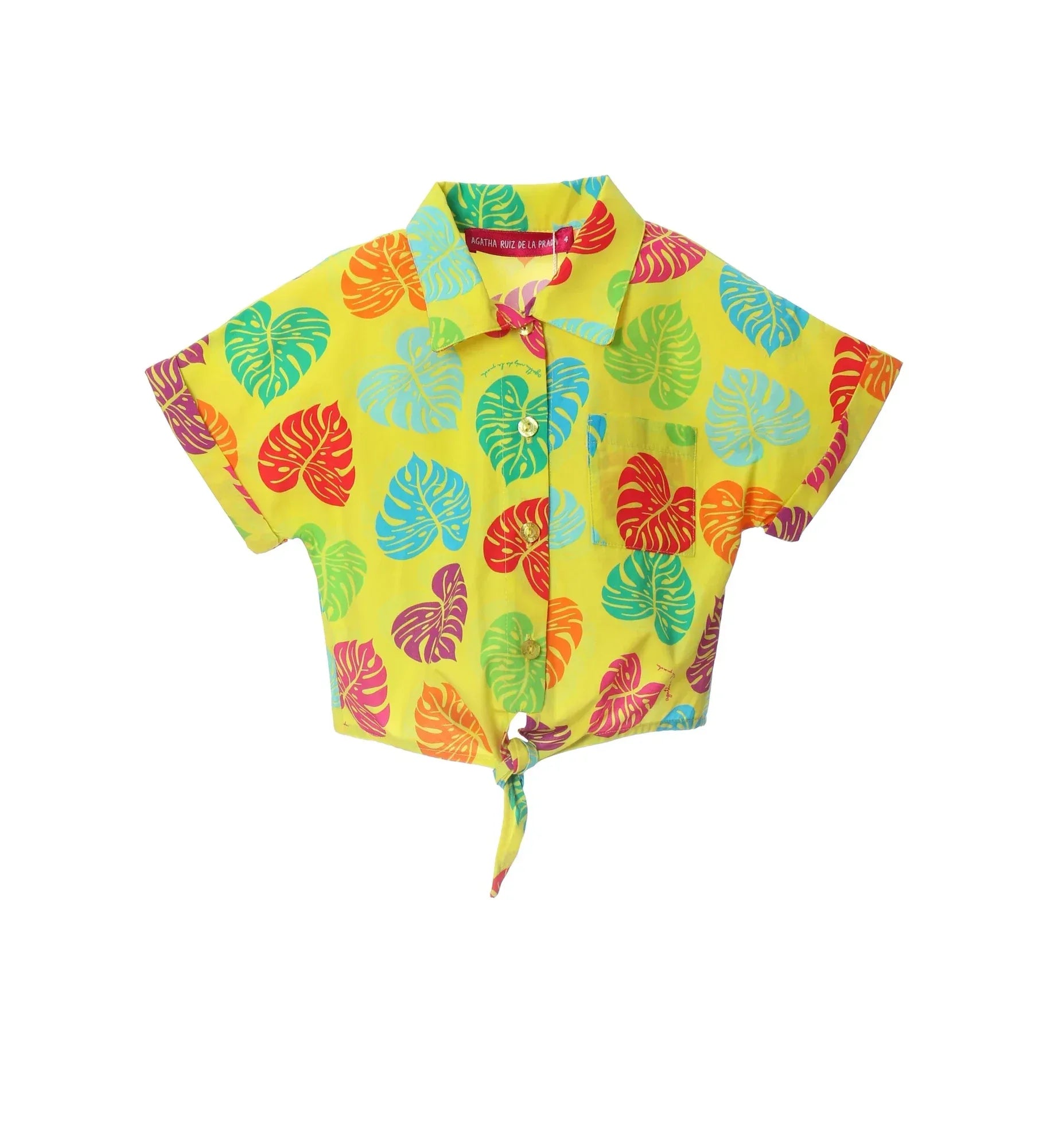 CAMISA BOTONES NUDO HOJAS COLORES - Agatha Ruiz de la Prada
