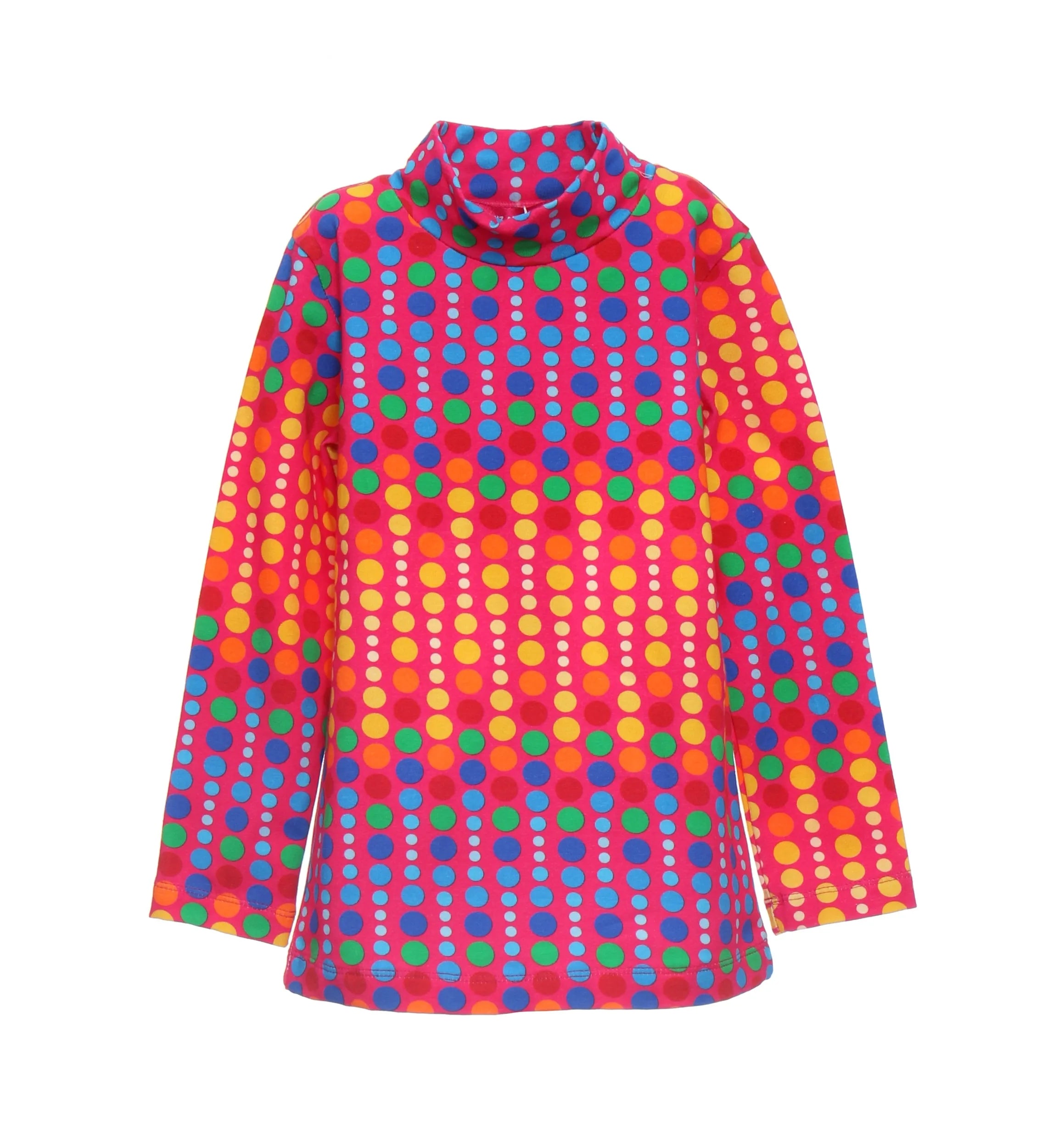 Turtleneck Polka Dot Colored T-Shirt