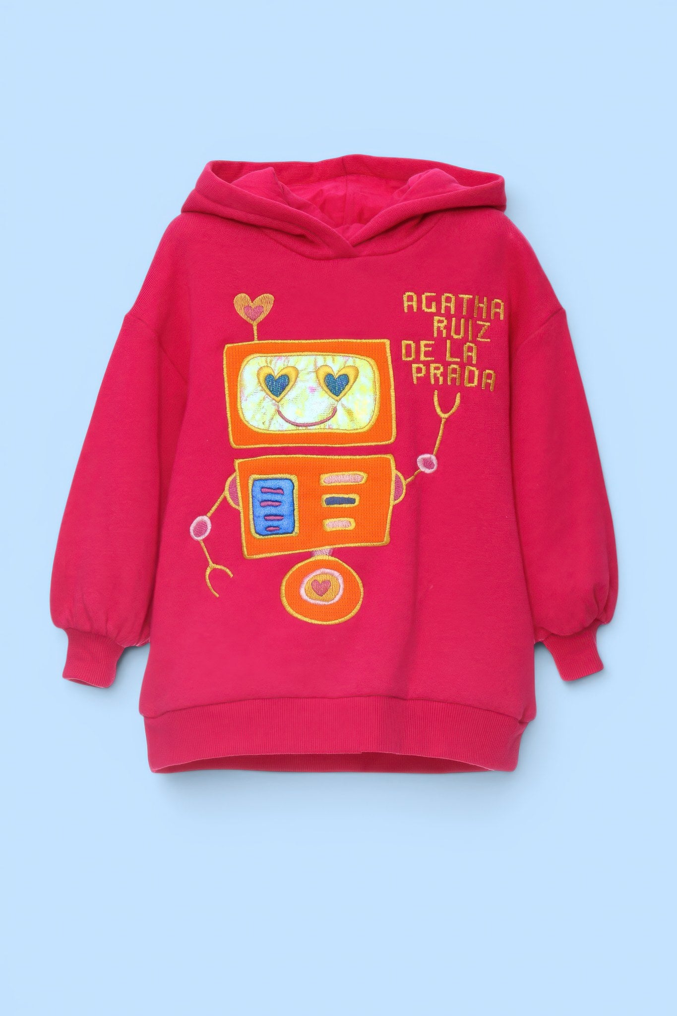 FELPA CON CAPPUCCIO FUCSIA ROBOT