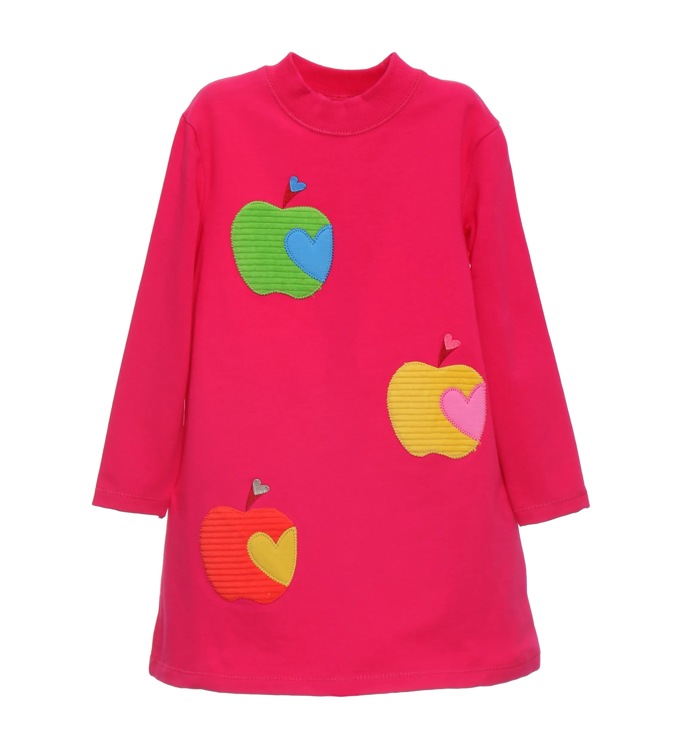 FUCHSIA COTTON DRESS 3 APPLES