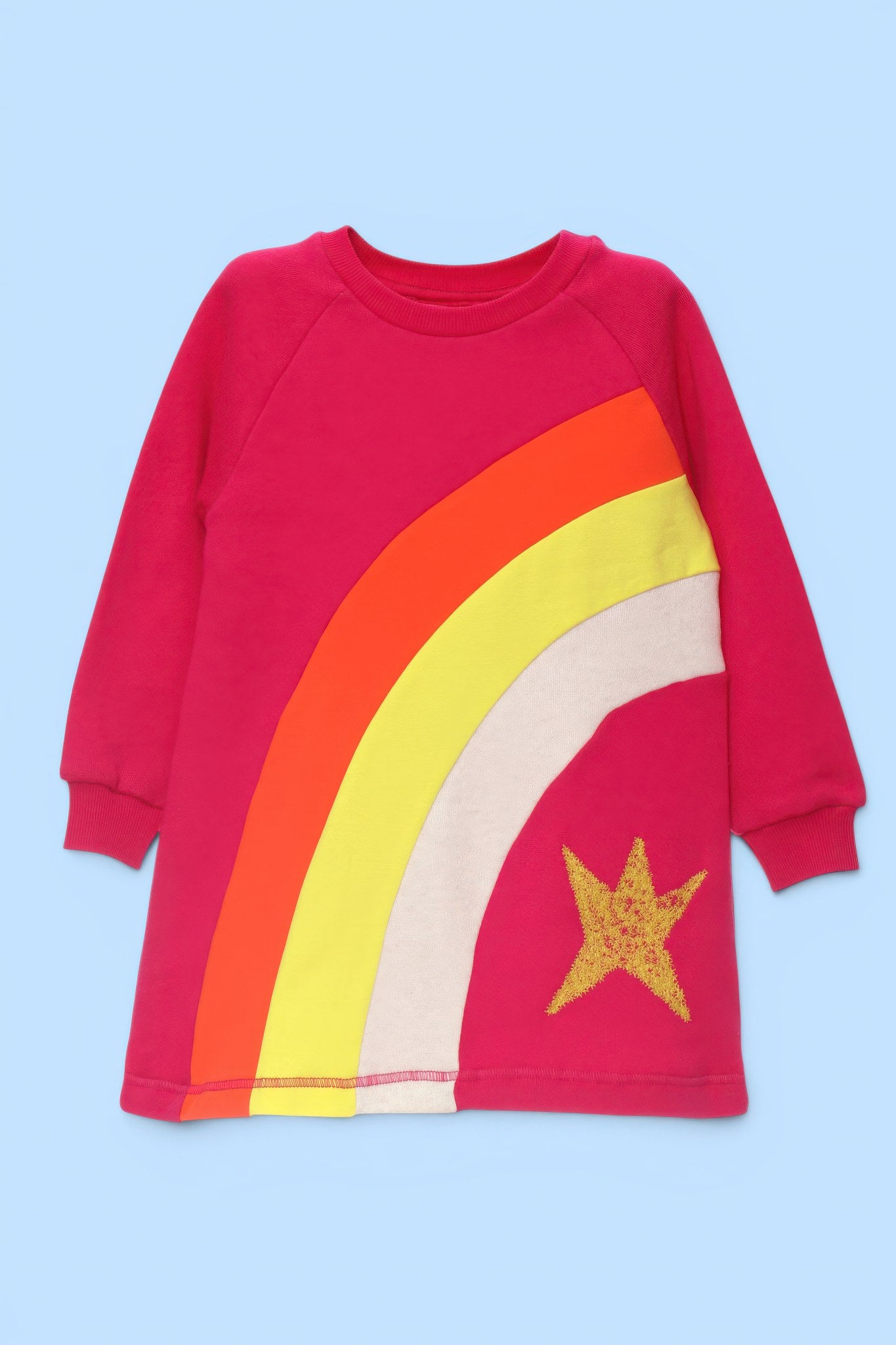 VESTIDO FUCSIA ARCOIRIS ESTRELLA