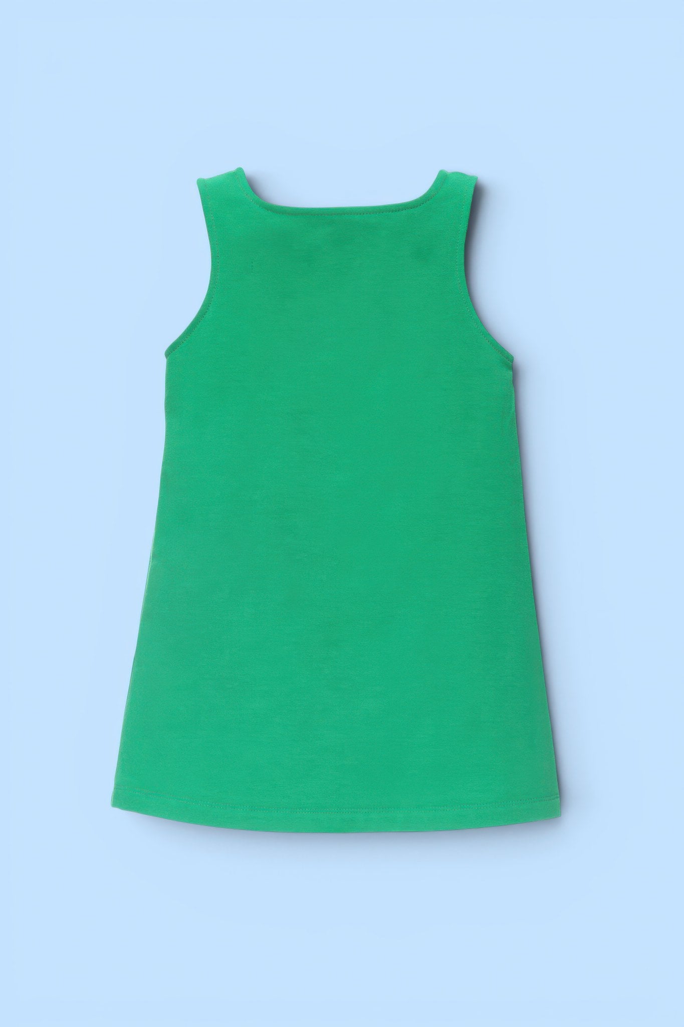 GREEN PINAFORE WITH FLOWER