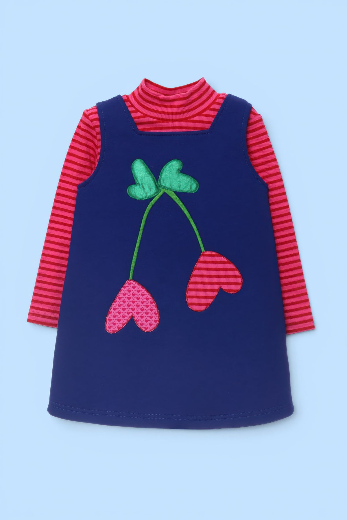 VESTIDO EFECTO PICHI CEREZAS