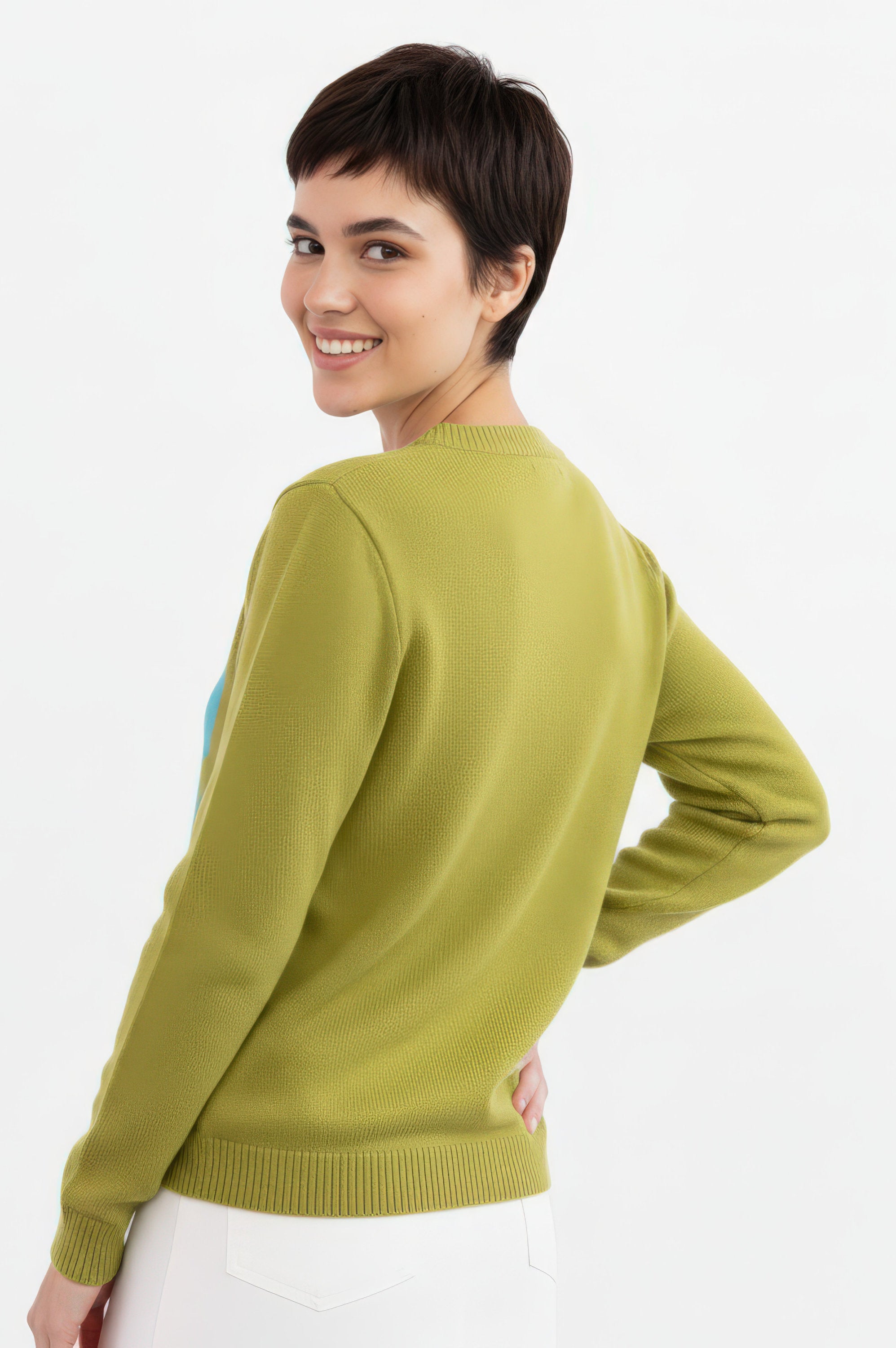 MAILLOT COTON FEMME VERT FLEUR