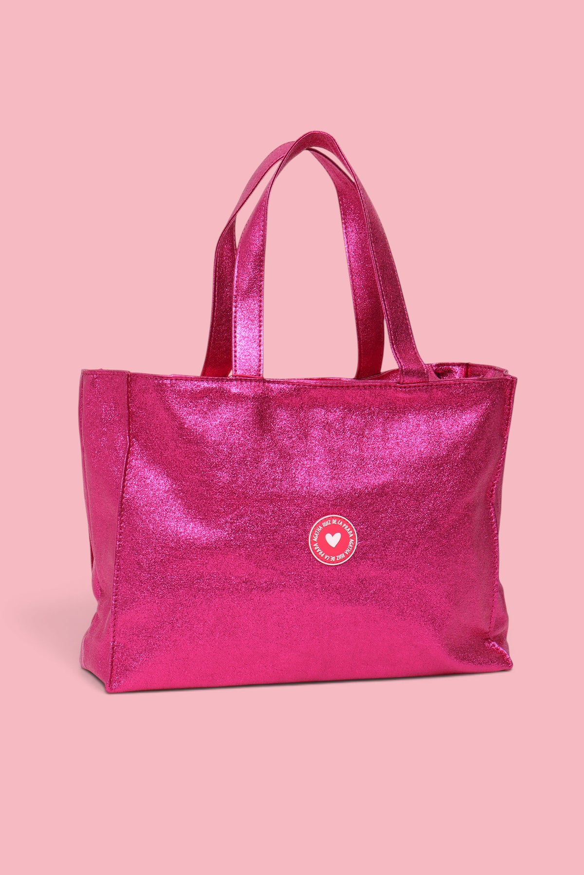 FUCHSIA GLITTER SHOPPER BAG