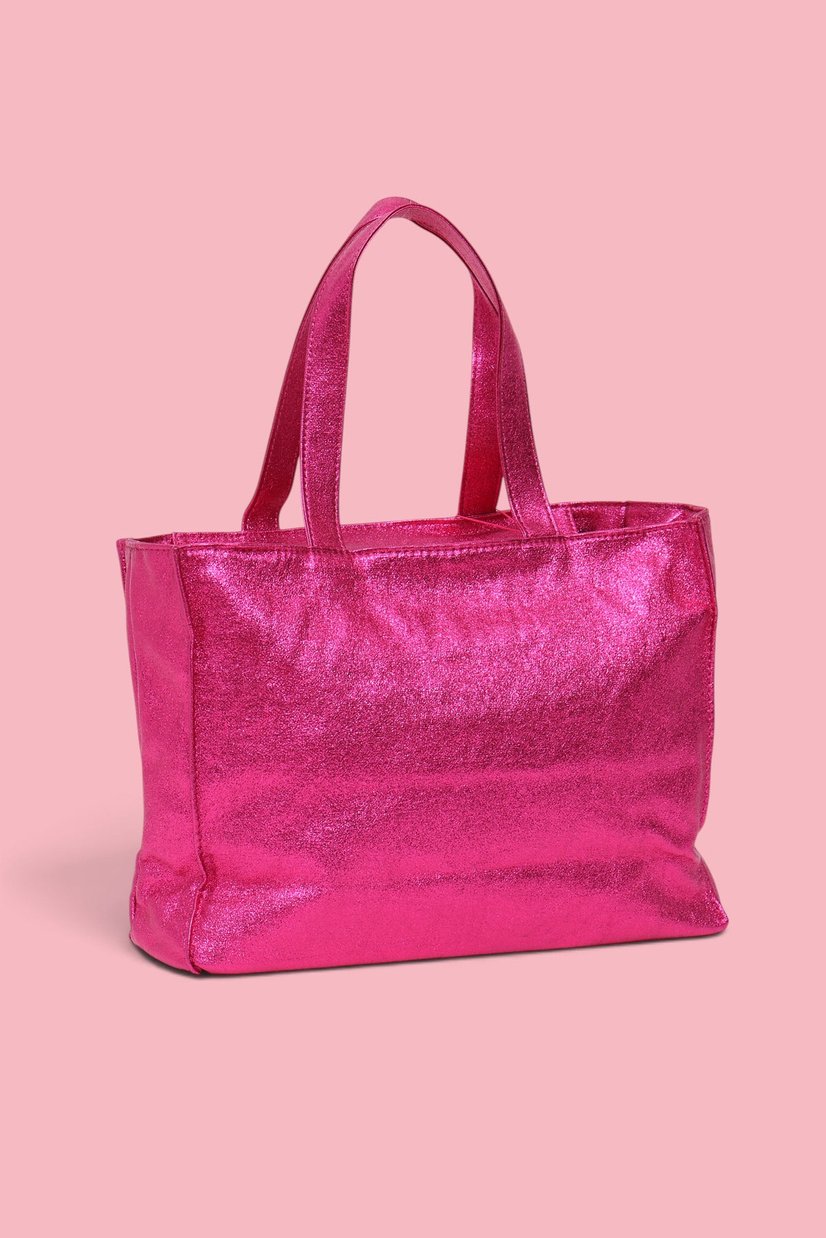 FUCHSIA GLITTER SHOPPER BAG