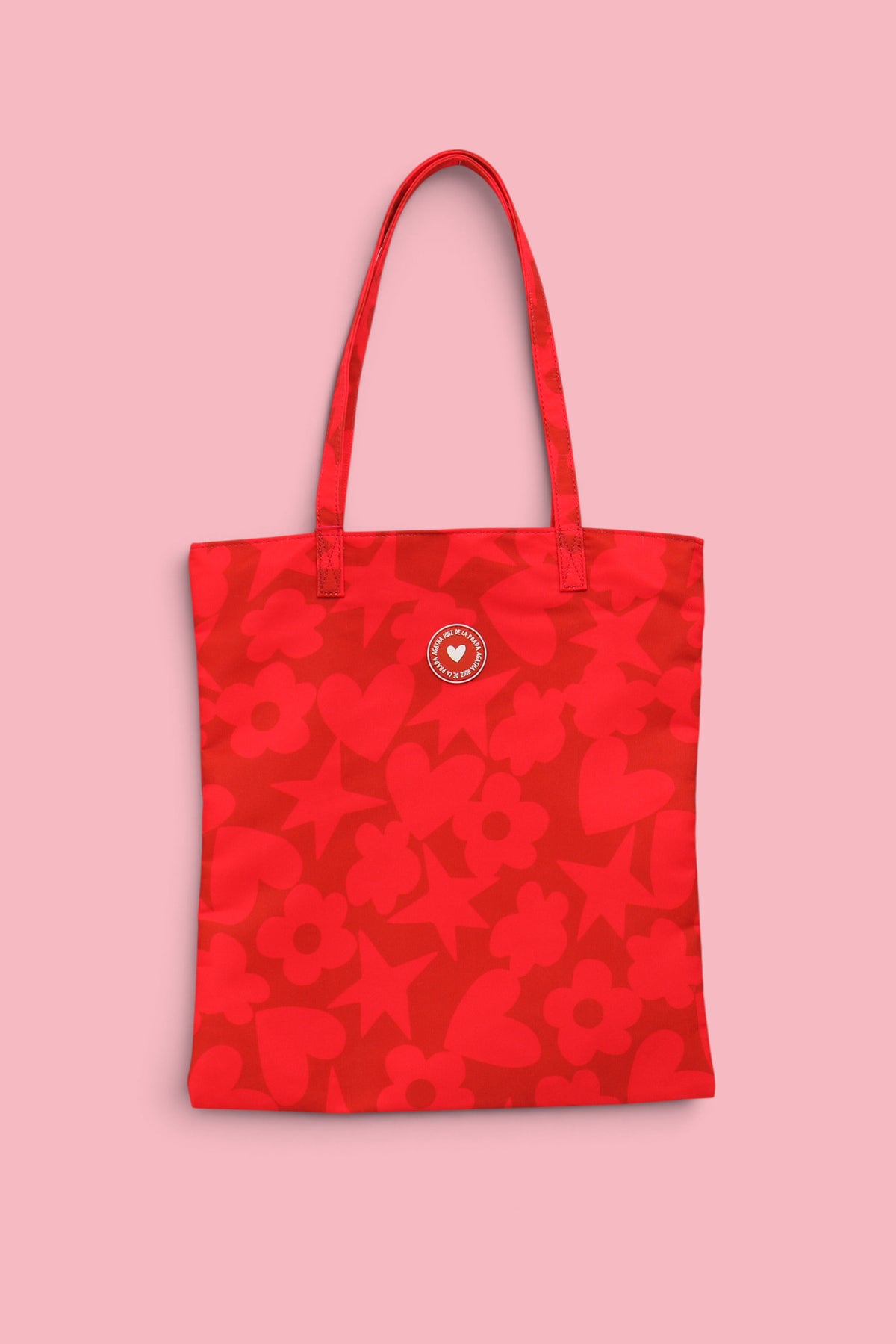 BORSA TOTE CON ICONE ROSSO