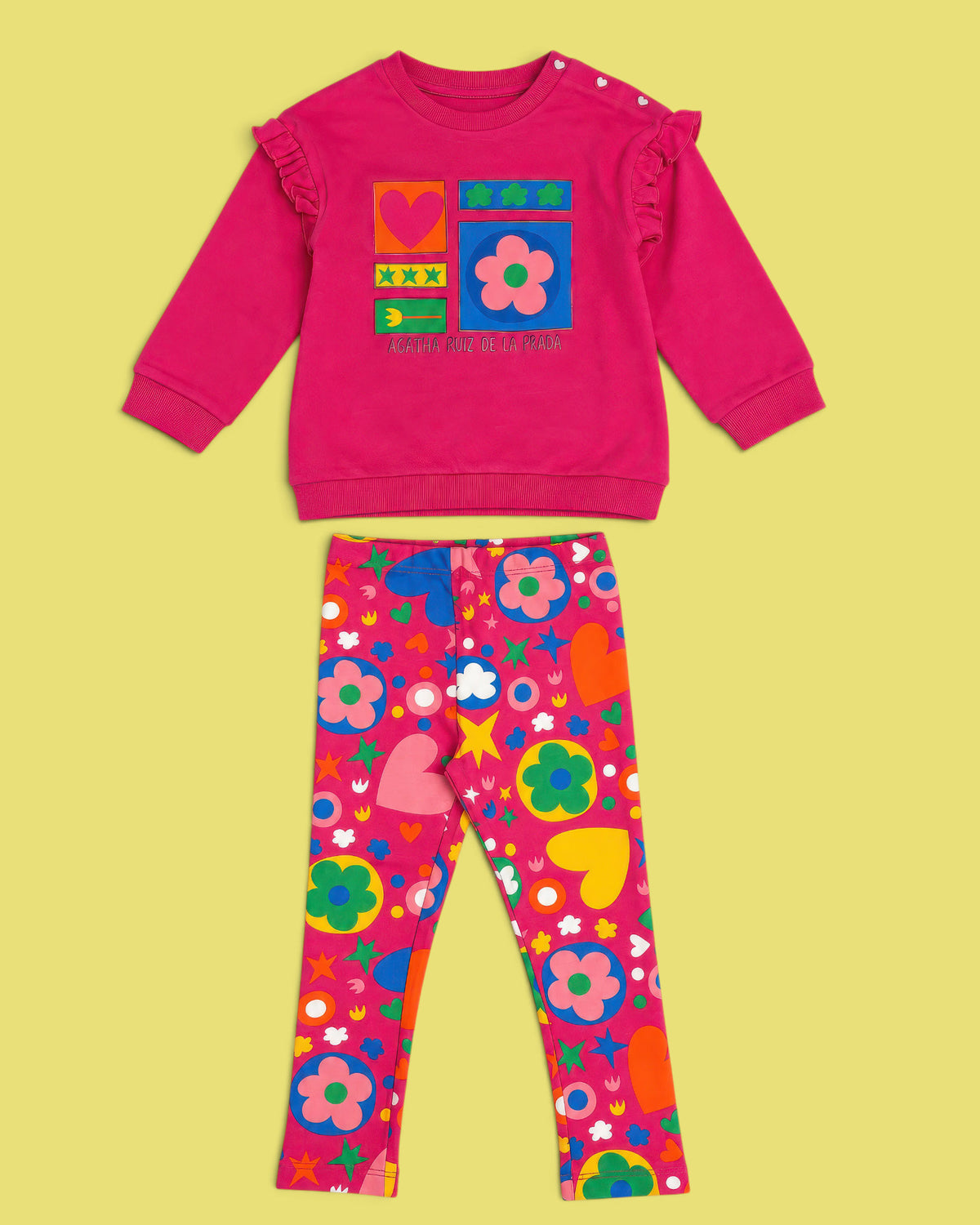 ENSEMBLE LEGGING+SWEAT À CAPUCHE COLORS FUCSIA