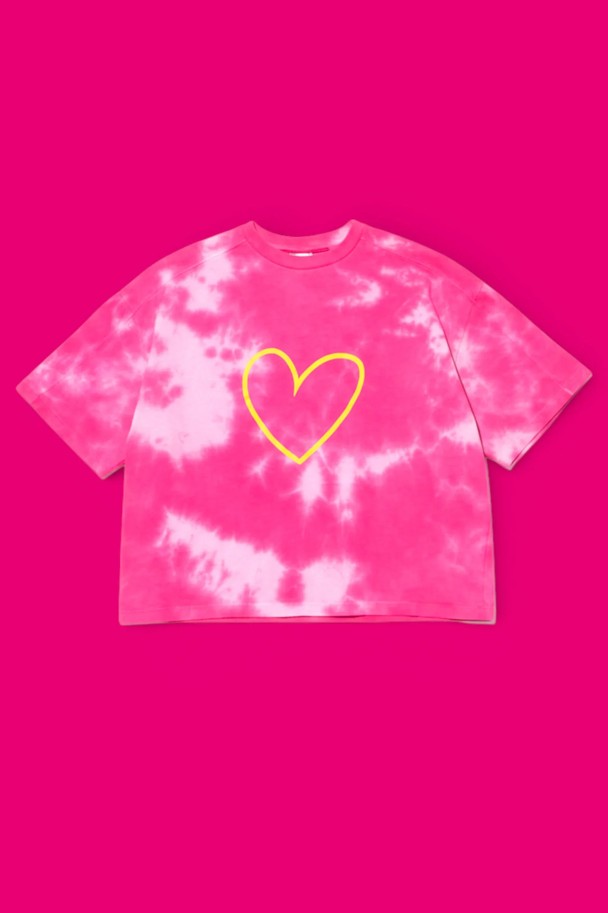 CAMISETA ROSA CORAZON PERFIL AMARILLO - Agatha Ruiz de la Prada